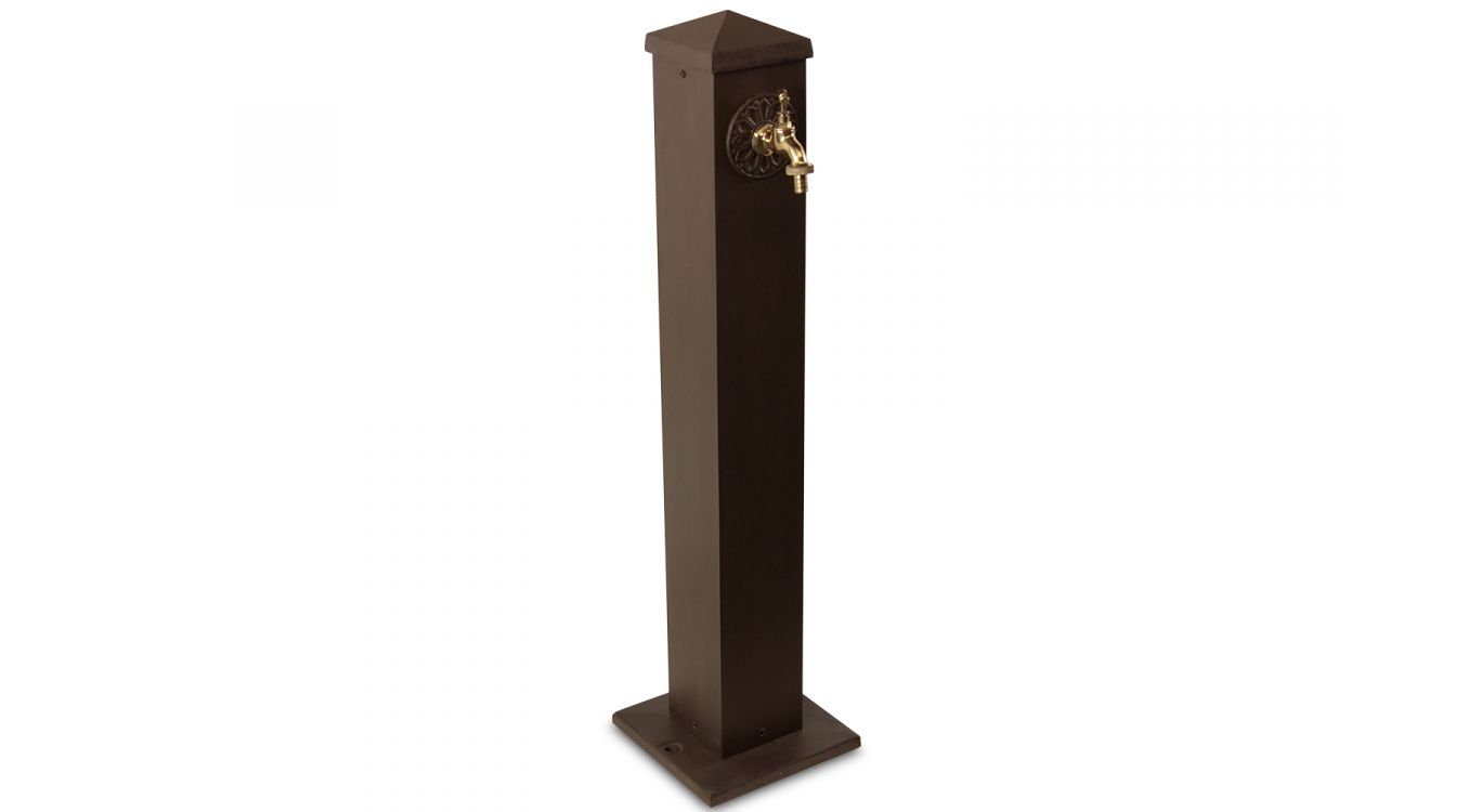 Fontaine de jardin aluminium marron 22.5x22.5x91cm