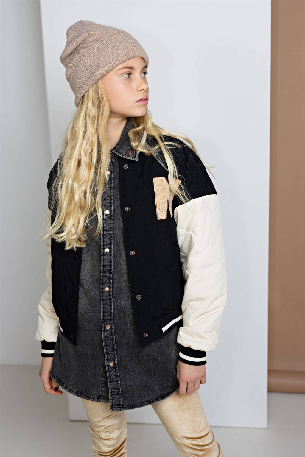 NoBell’ baseball jacket Darsy zwart/ecru