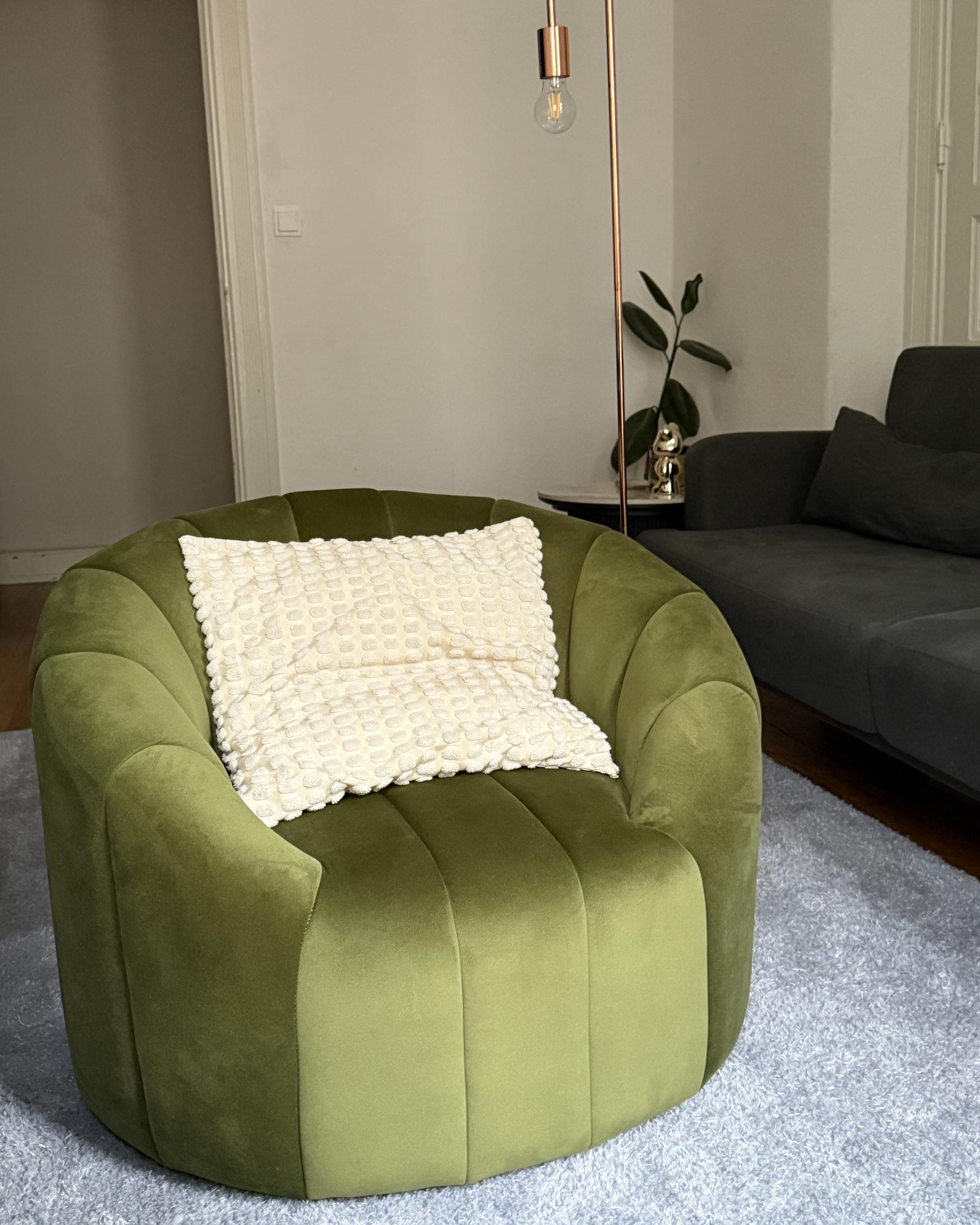 Fauteuil MALUNG Fluweel Donkergroen
