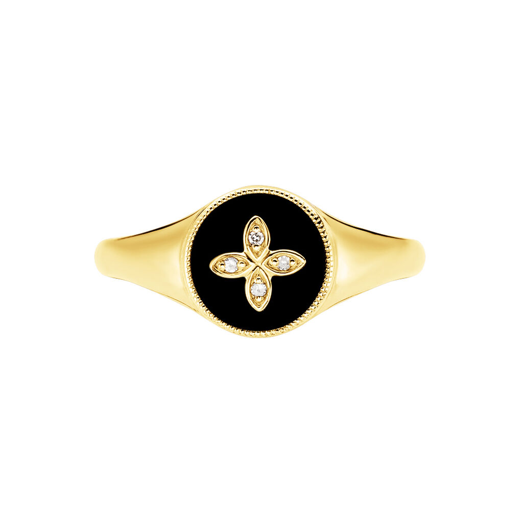 Bague Talisman Or Jaune Agate Diamant