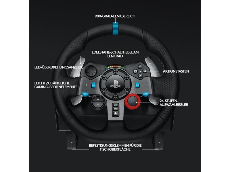 Logitech Lenkrad G29 Driving Force PS5 / PS4 / PS3 / PC Rennlenkrad und Pedale für PS5, PS4, PS3 und PC