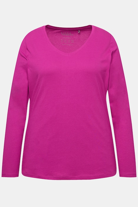 Shirt, Slim, V-Ausschnitt, Langarm