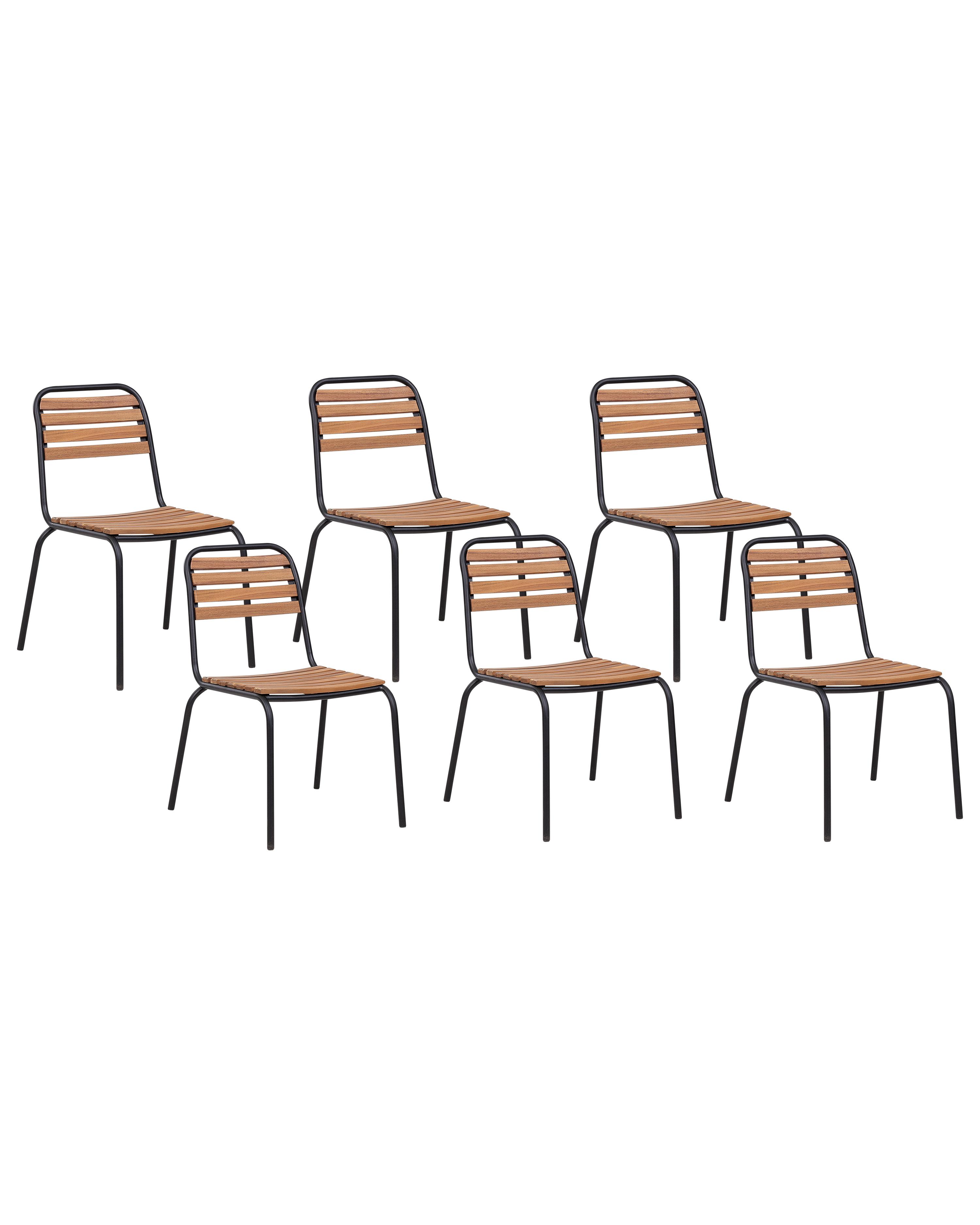Set van 6 tuinstoelen VALLESE Acaciahout Bruin
