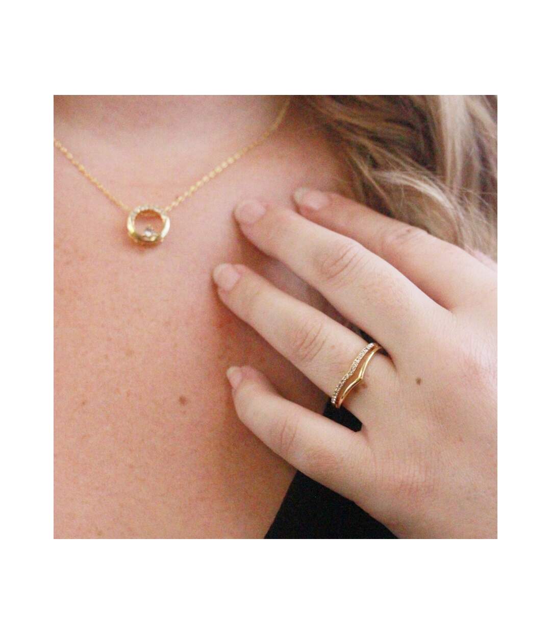 Bague Tiryns - Or Rosé et Cristal