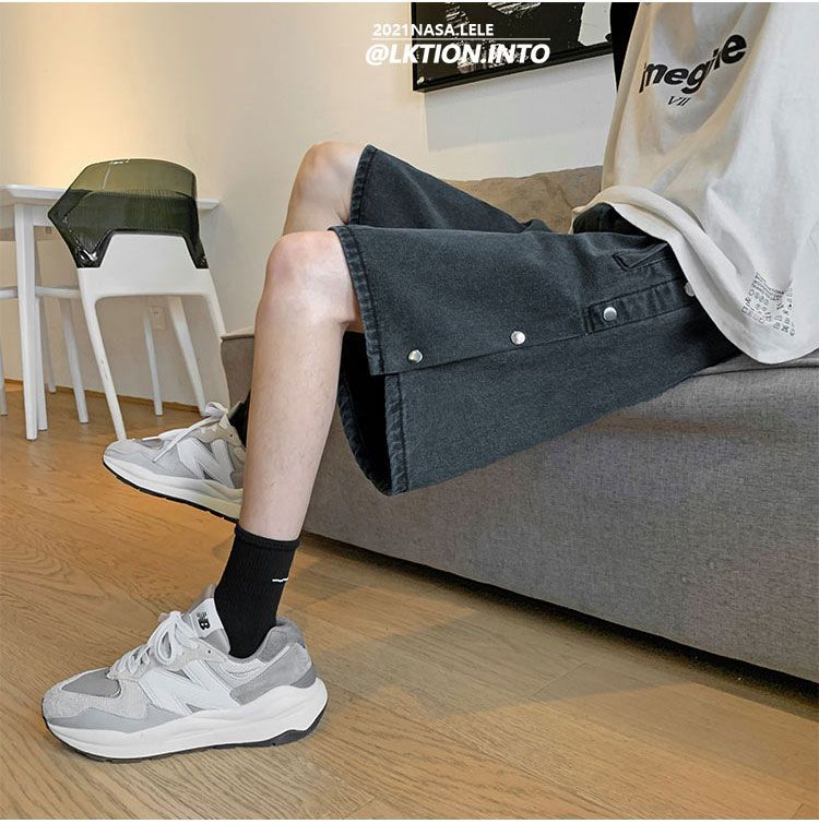 Whyessa - Denim shorts met drukknopen