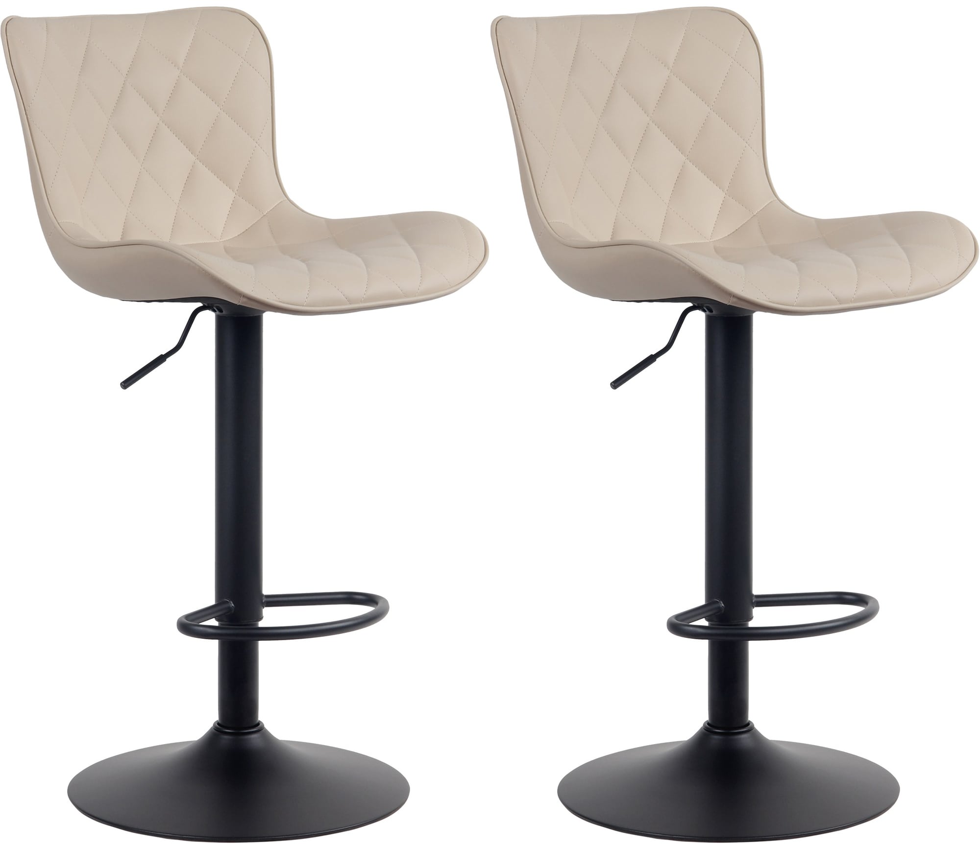 CLP 2er Set Barhocker Emma - Höhenverstellbare Barstühle - 360° Drehstühle Mit Rückenlehne Für Küche Und Bistro