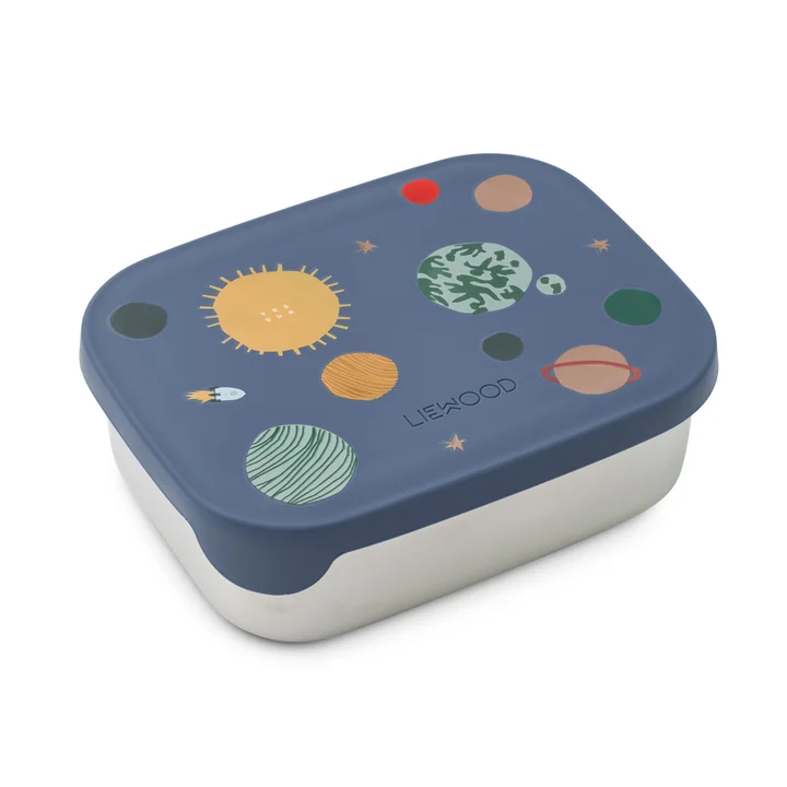 LIEWOOD - Arthur Lunchbox mit Deckel, Edelstahl, Universe / classic navy