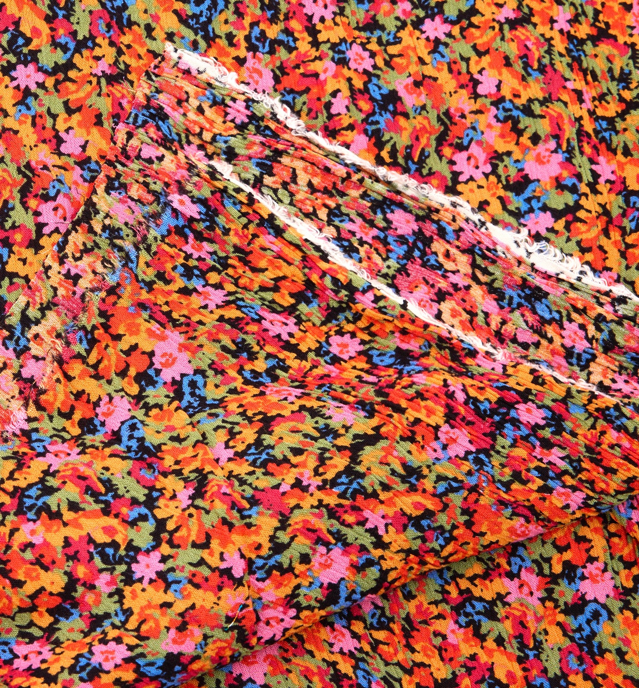 Coupon de 3 m viscose crinkle - Imprimé orange