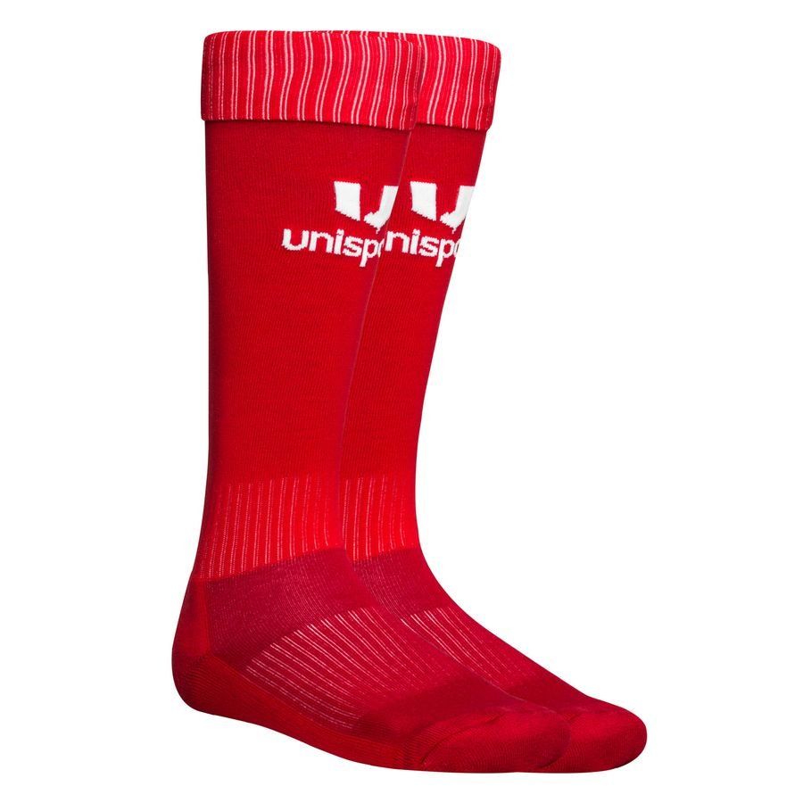 Unisport Chaussettes de Football Knitted Logo - Rouge/Blanc