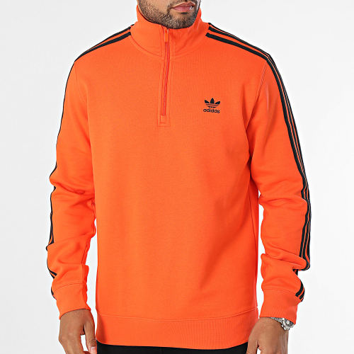 Sweat Col Zippé 3 Stripes II5775 Orange