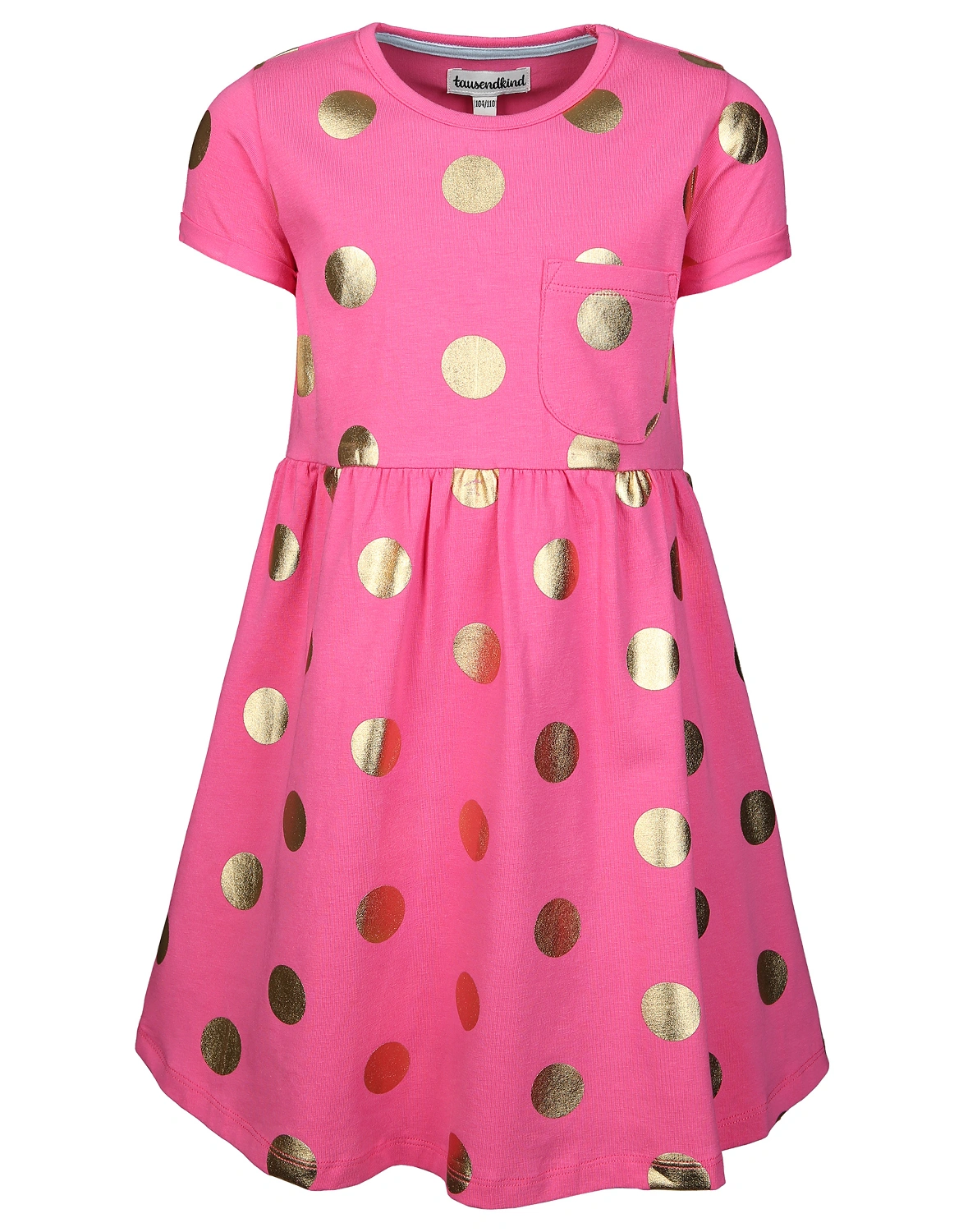 Kurzarm-Kleid PUNKTE in pink