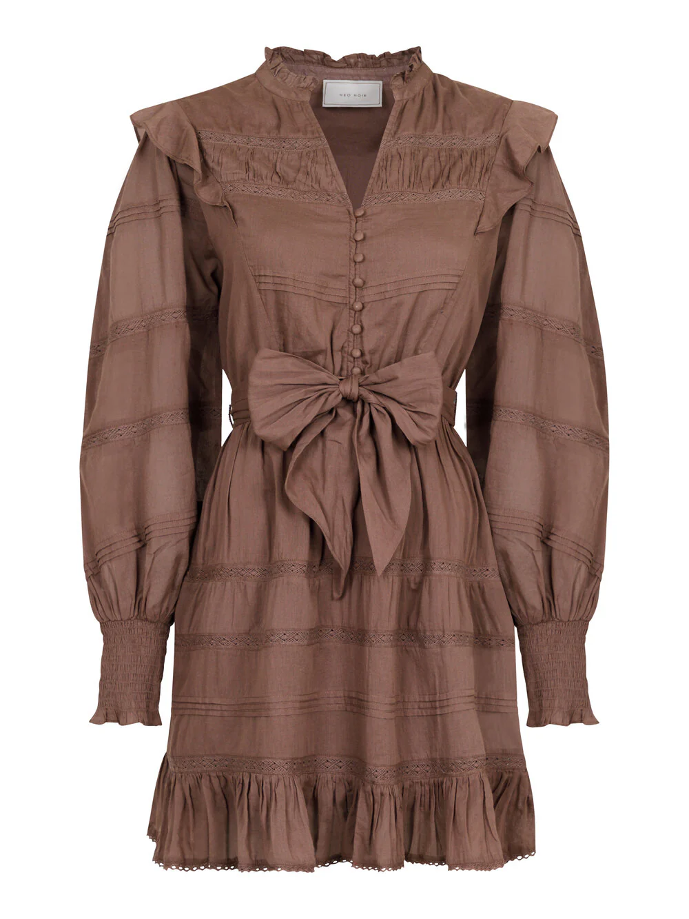 Neo Noir  Salli S Voile kjole - lysebrun