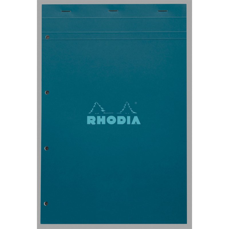 Bloc de bureau Rhodia Couleurs N°20 21 x 31,8 cm agrafé couverture couleur - petits carreaux - 80 feuilles perforés 4 trous