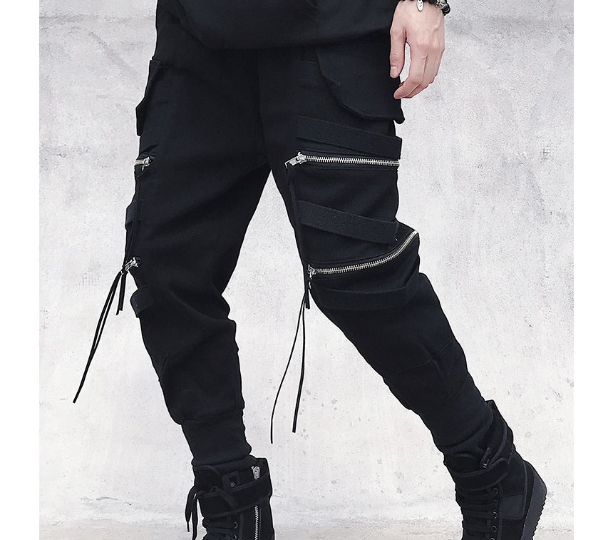 DuckleBeam - Skinny cargobroek met hoge taille en effen kleur