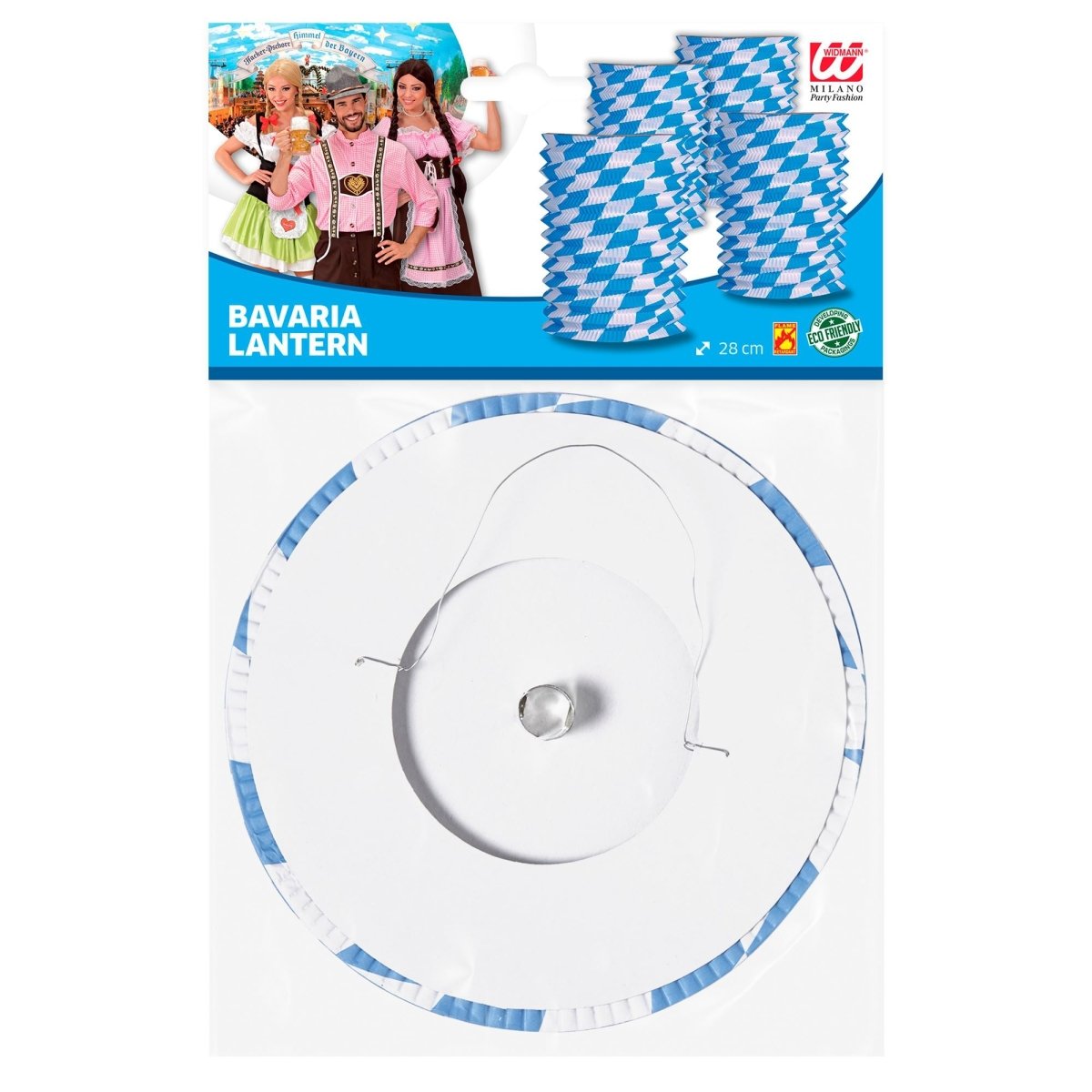 Oktoberfest Lampion Blauw Wit