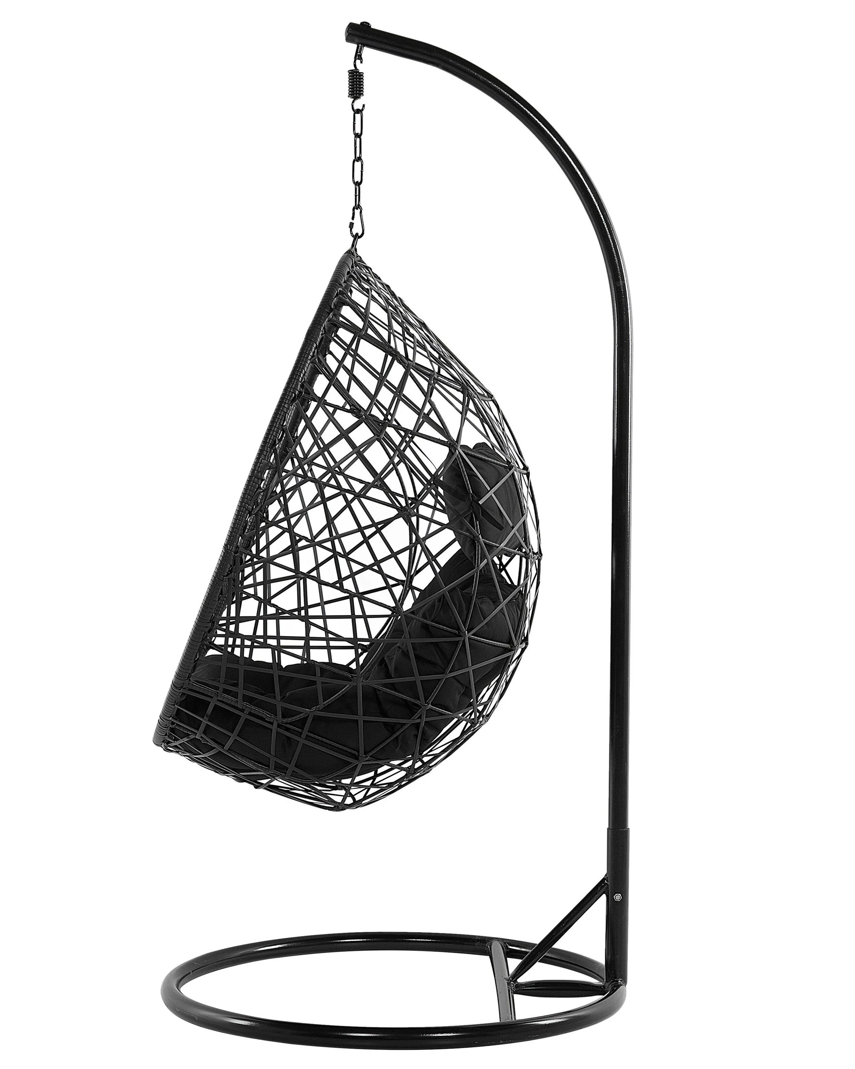 Hangstoel met standaard ALATRI PE rotan Zwart