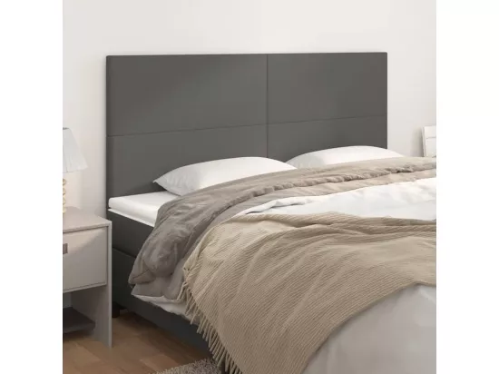Têtes de lit 4 pcs Gris 90x5x78/88 cm Similicuir