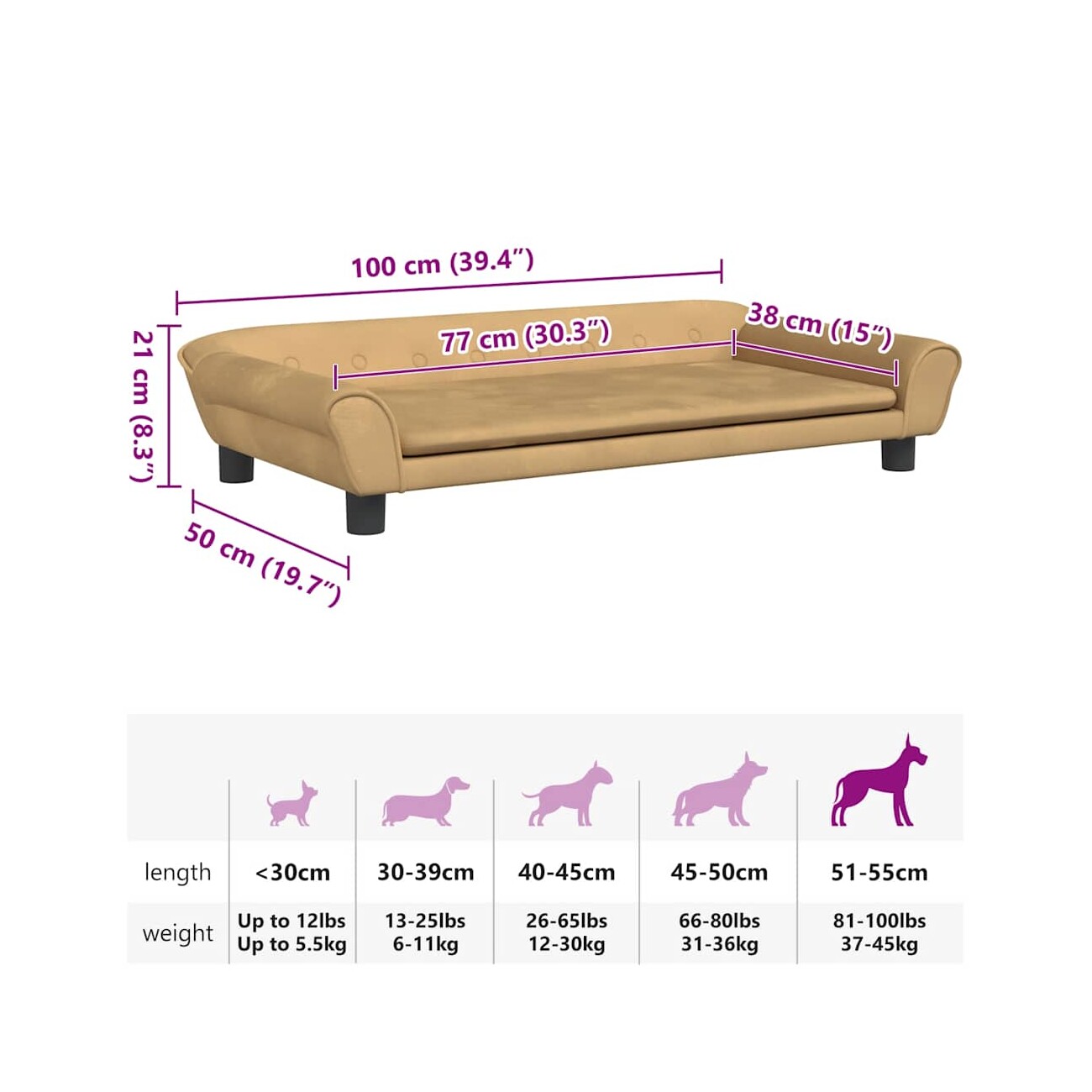 VidaXL Hundebett