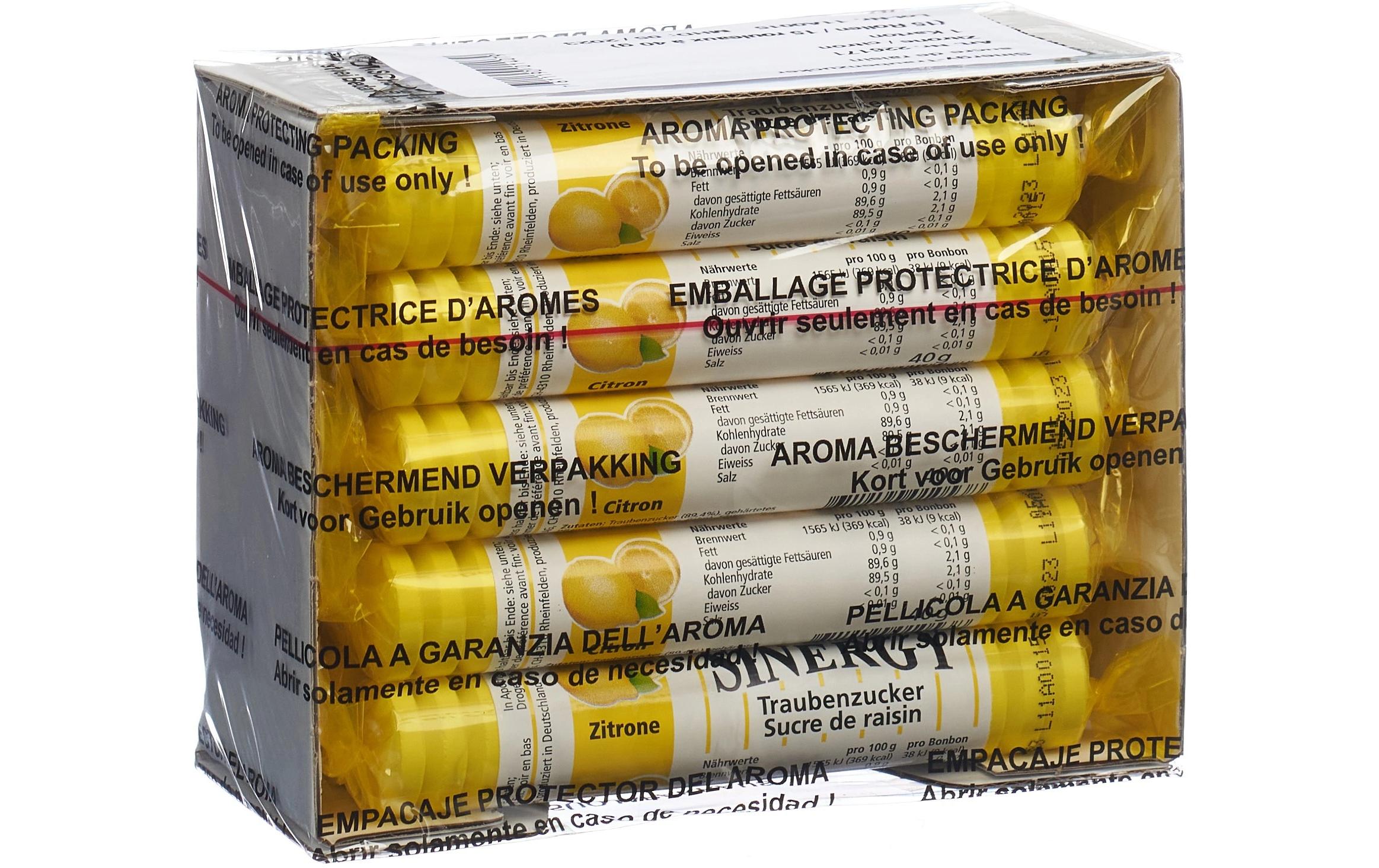 Traubenzucker Zitrone 15 x 40 gTraubenzucker stellt dem Körper Energie sofort zur Verfügung