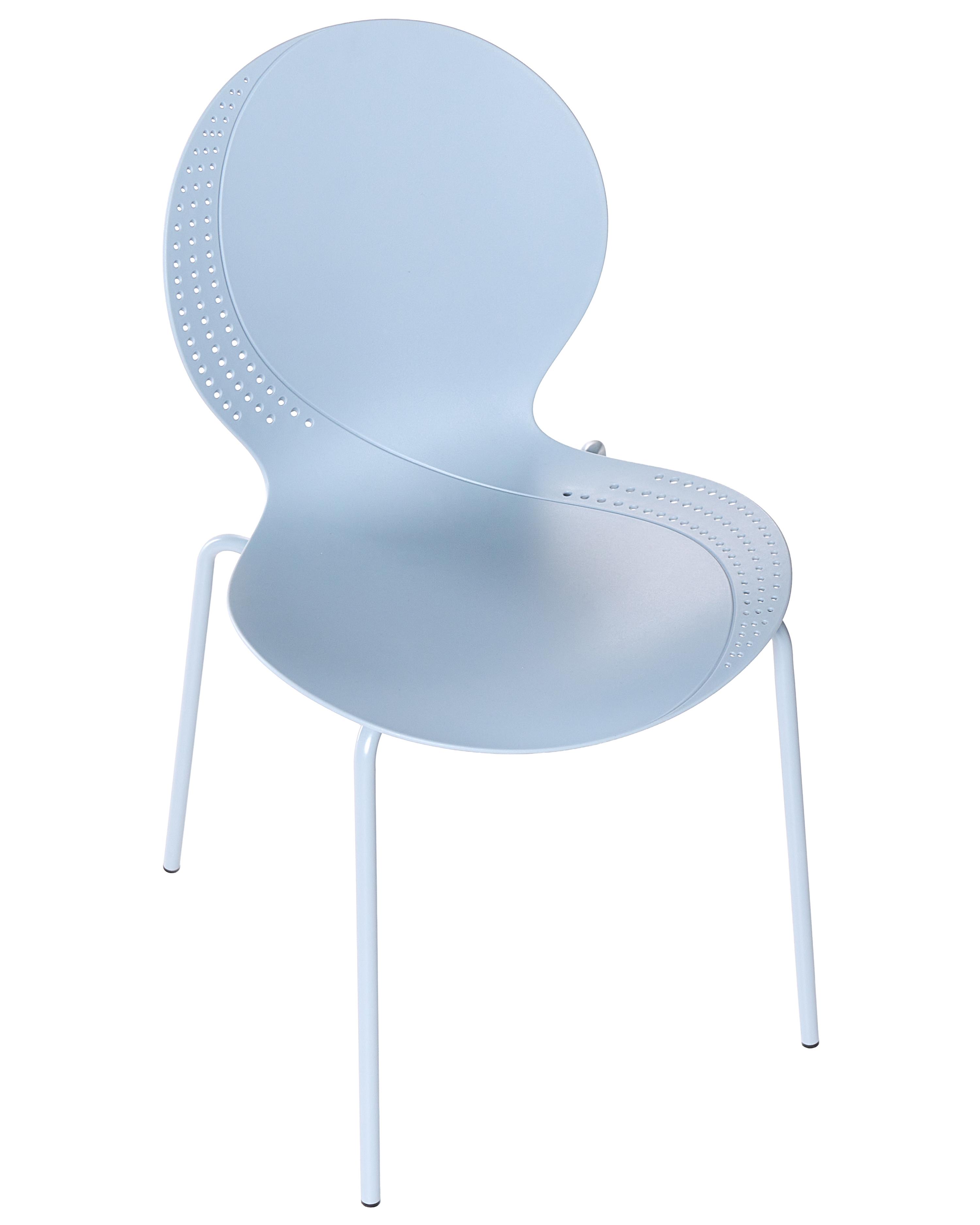 Set van 4 tuinstoelen MILOS stapelbaar Lichtblauw