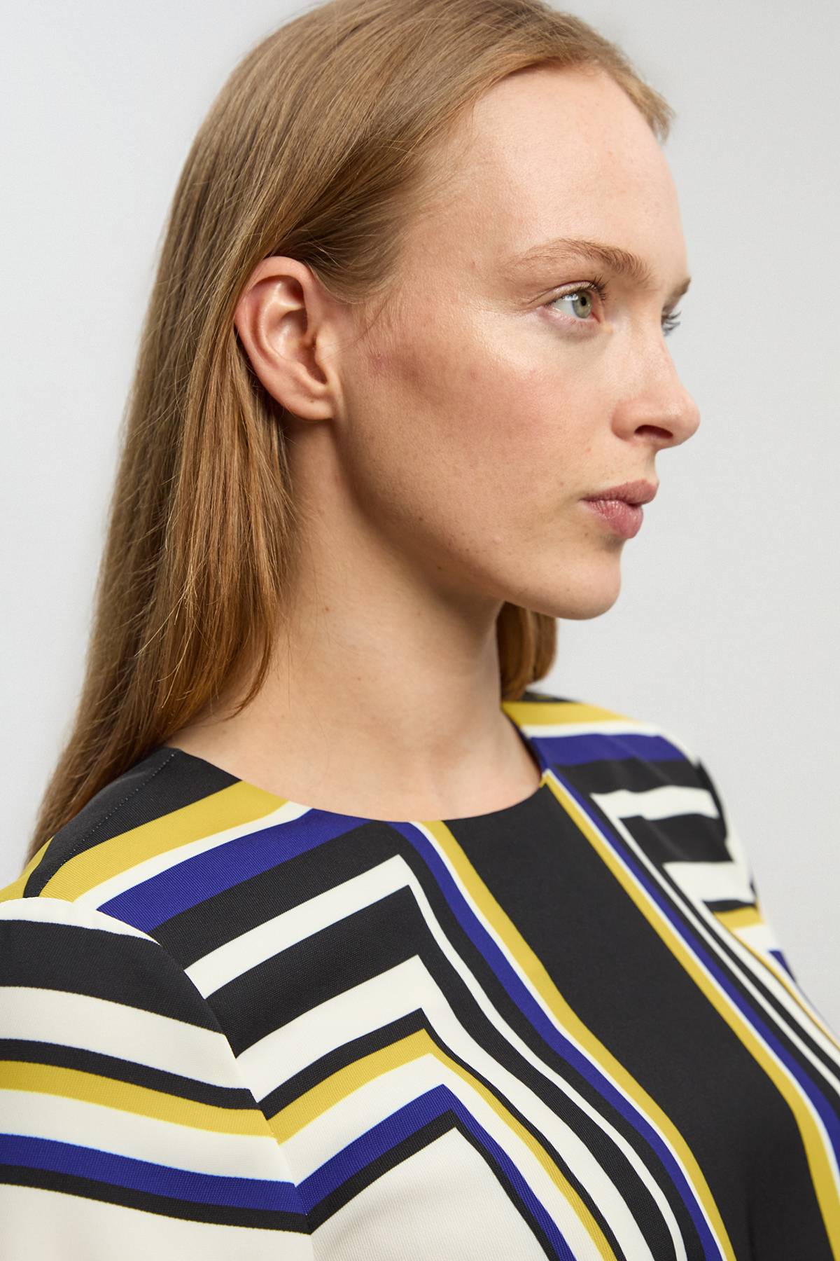 KarenMillen Blouse À Manches Évasées En Sergé Tissé À Rayures Contrastées