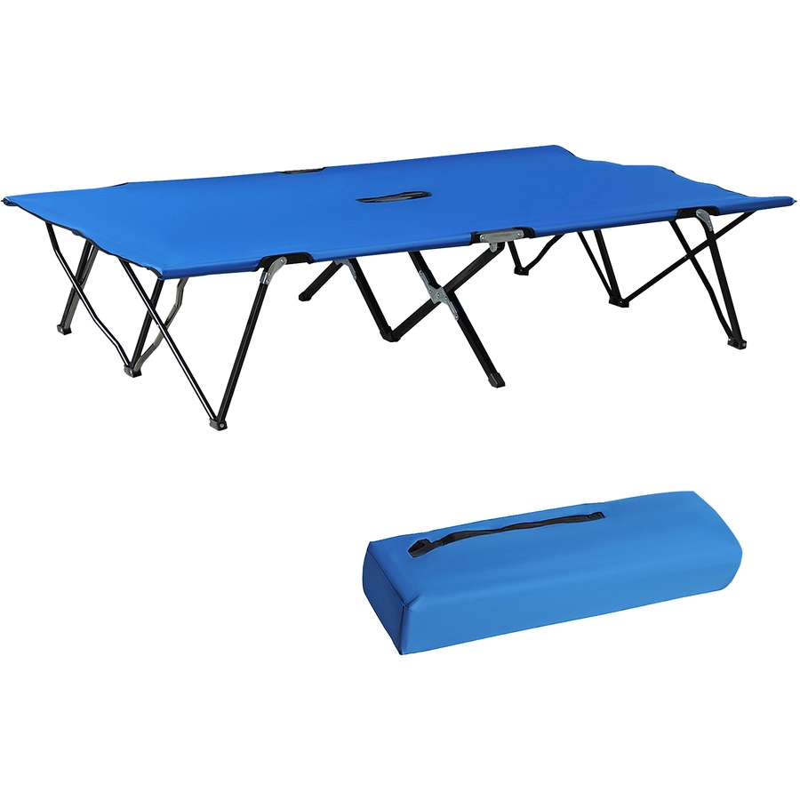 Outsunny Feldbett mit Tragetasche blau