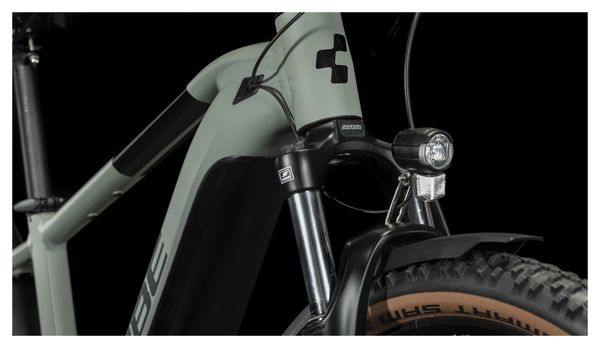 VTT Électrique Semi-Rigide Cube Reaction Hybrid Performance 500 Allroad Shimano Alivio 9V 500 Wh 27.5'' Gris Vert Swamp