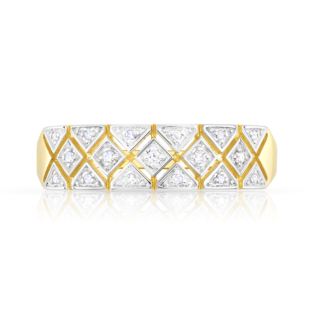 Bague or 750 2 tons diamants