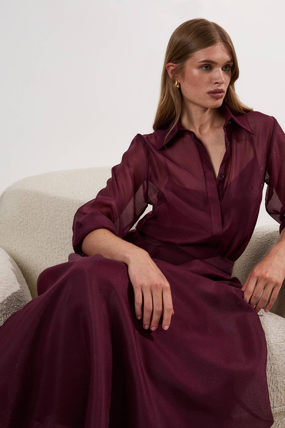 KarenMillen Jupe de Bal en Organdi Tissé