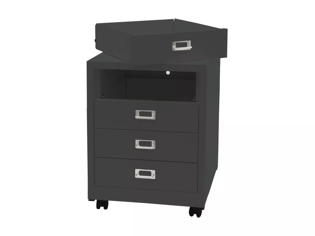 Caisson à roulettes MCW-L49, gris foncé
