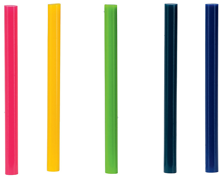 Bâtons de colle colorée Ø7mm x 94mm, lot de 36 x 5 couleurs