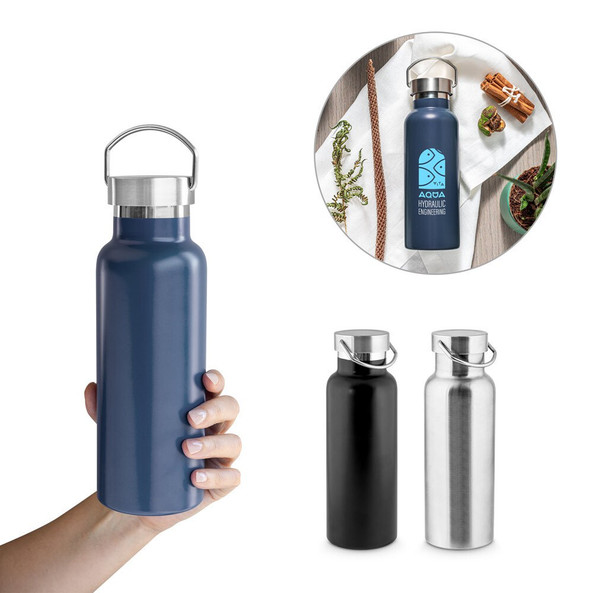 hi!dea 94345 - Bouteille en acier inoxydable (36 % recyclé) avec isolation sous vide 810 ml