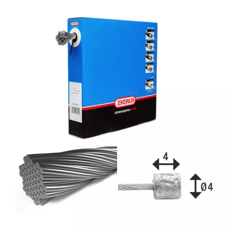 ELVEDES 100 Cable de transmissions 2 250mm 7x7 fils Stainless diamètre 1,1mm avec tete N diamètre 4x4
