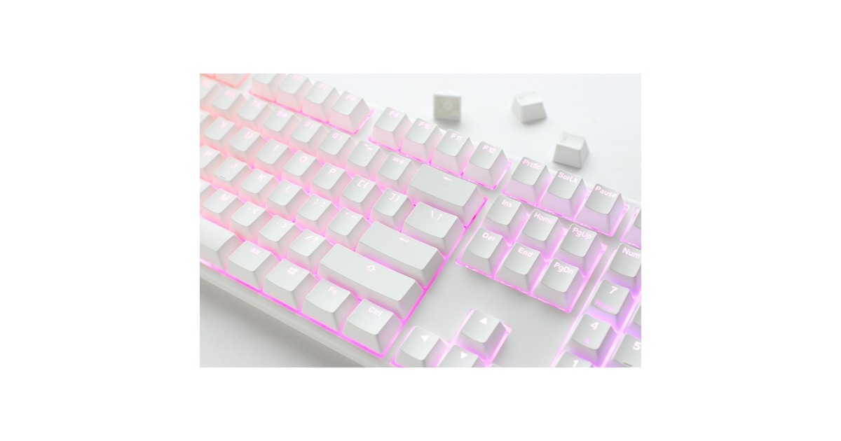 DuckyOne 3 Classic Pure White, toetsenbord  (Wit, US lay-out, Cherry MX Blue, RGB led, Double-shot PBT, Hot-swappable, QUACK Mechanics)