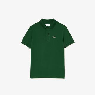 Polo enfant Lacoste regular fit en petit piqué uni Polos - Vert - Lacoste - Enfant