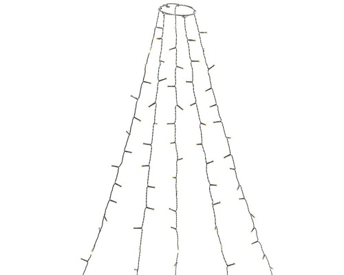 LED-boomwikkel met ring Konstsmide Ø 8 cm 5 strengen 200 LED's lichtkleur amber