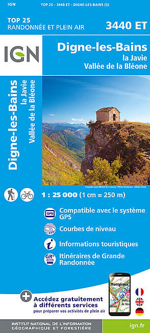 IGN - TOP25 3440ET DIGNE LES BAINS 1 25 000