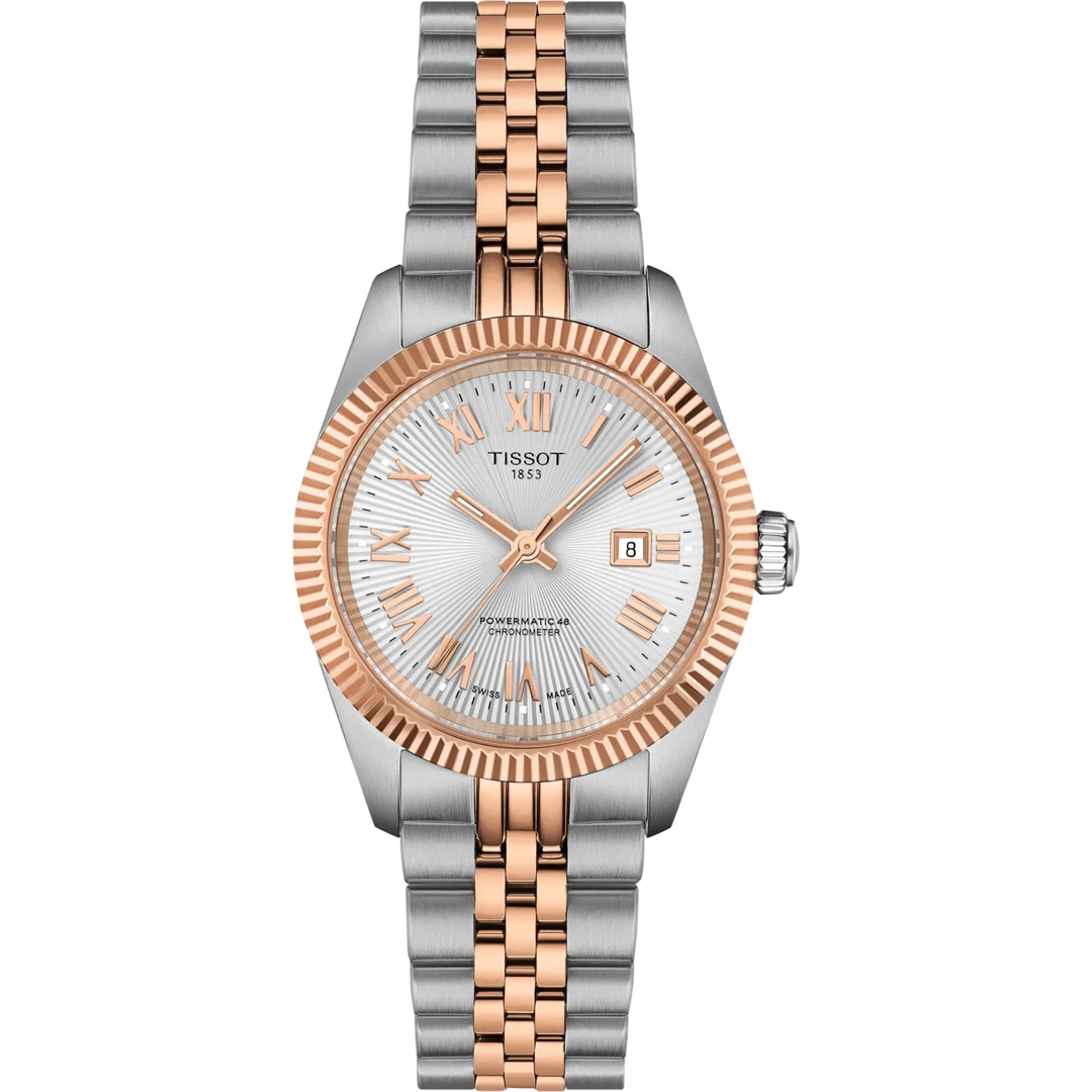 Tissot Ballade Powermatic 48 COSC 30mm Bicolor / Silbrig