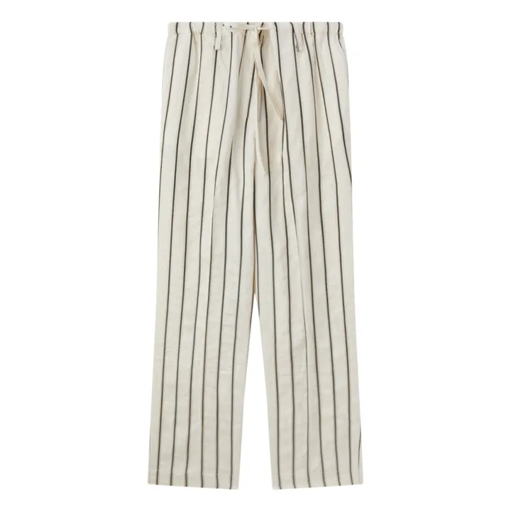 Pomandère Pantalon Elastiqué Rayures | Blanc cassé