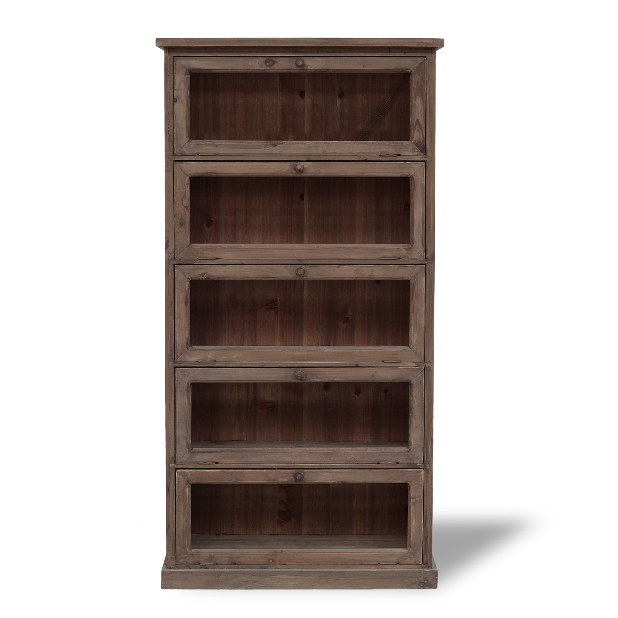 Kommode mit 5 Glastüren, braun, H 117 cm, B 60 cm, T 26 cm von fischer's lagerhaus