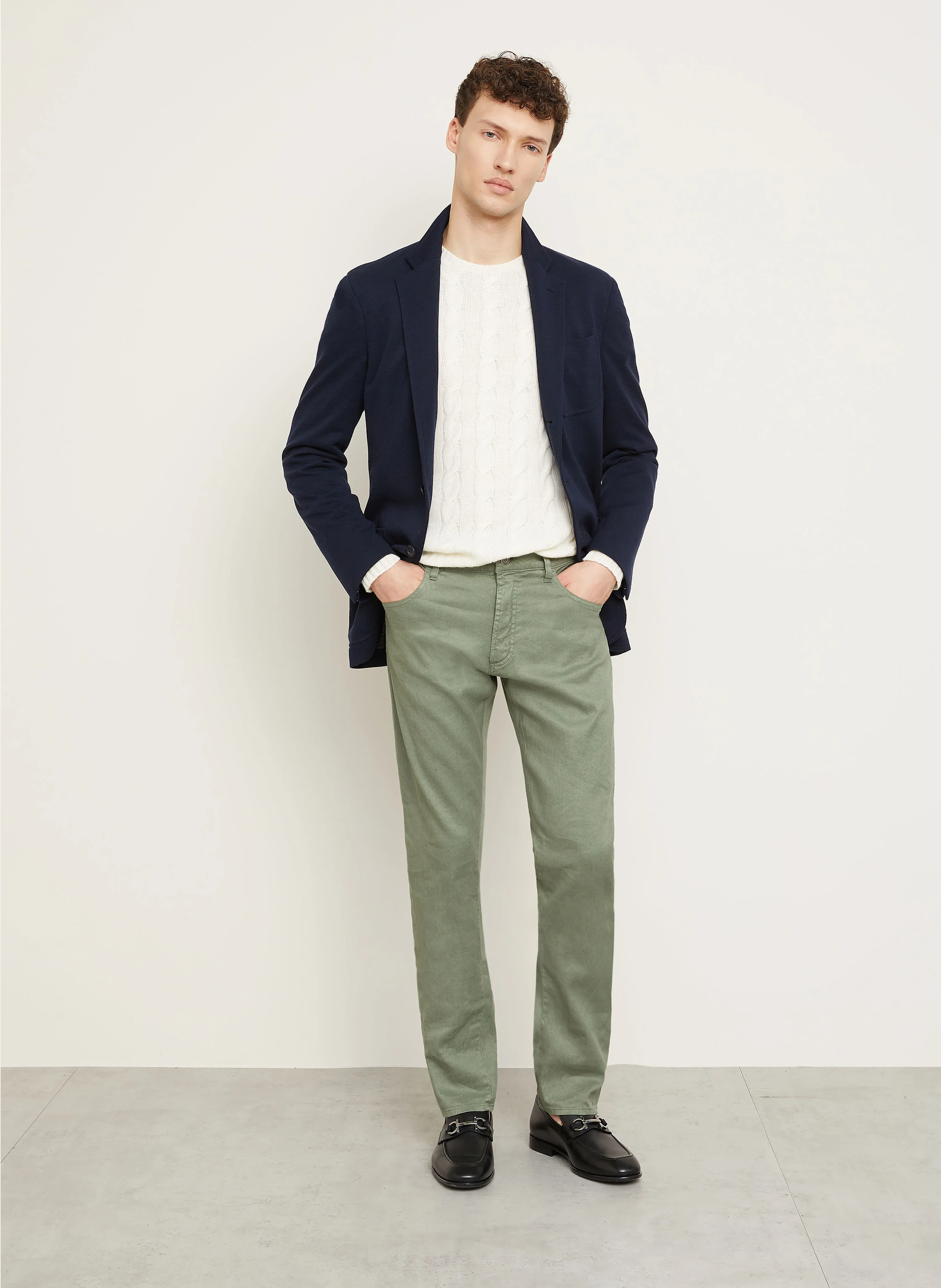 RALPH LAUREN PURPLE LABEL Hose Slim Fit mit Leinen