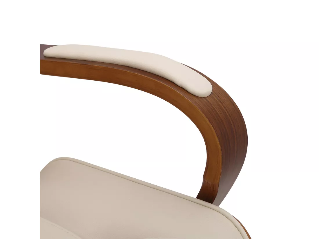 Chaise de bureau - Similicuir & Antique clair - Noyer / Crème - Yankton