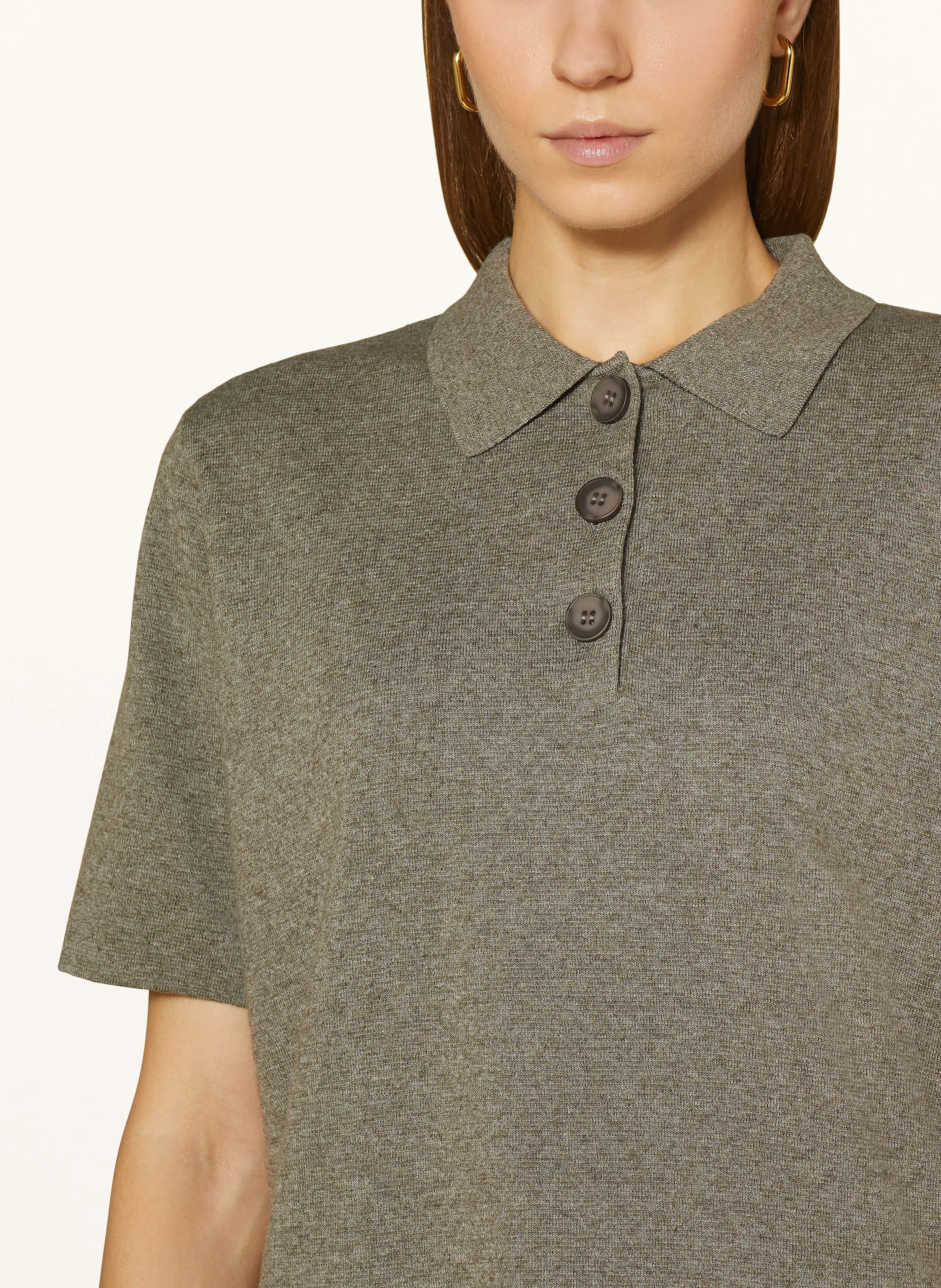 MRS & HUGS Strick-Poloshirt mit Leinen