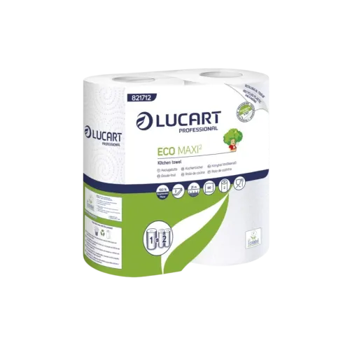 Essuie-tout ménager blanc Lucart 90 formats 22,4 x 23 cm Ecolabel Eco Maxi131