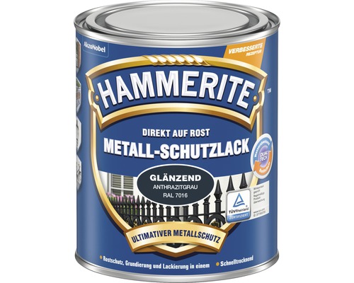 HAMMERITE Metaalbeschermende Verf, Glanzend Antracietgrijs, 250 ml
