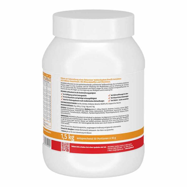 Megamax Aufbaukost Erdbeere Pulver, 1.5 kg