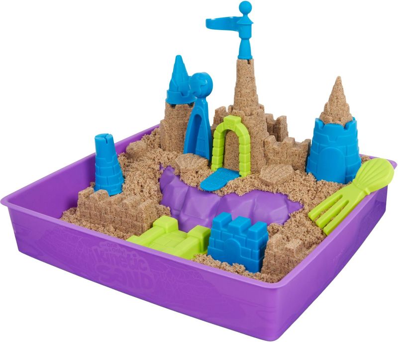 Kinetic Sand - Zandkasteel-speelset met 1,13 kg strandzand inclusief vormen en gereedschap - Sensorisch speelgoed