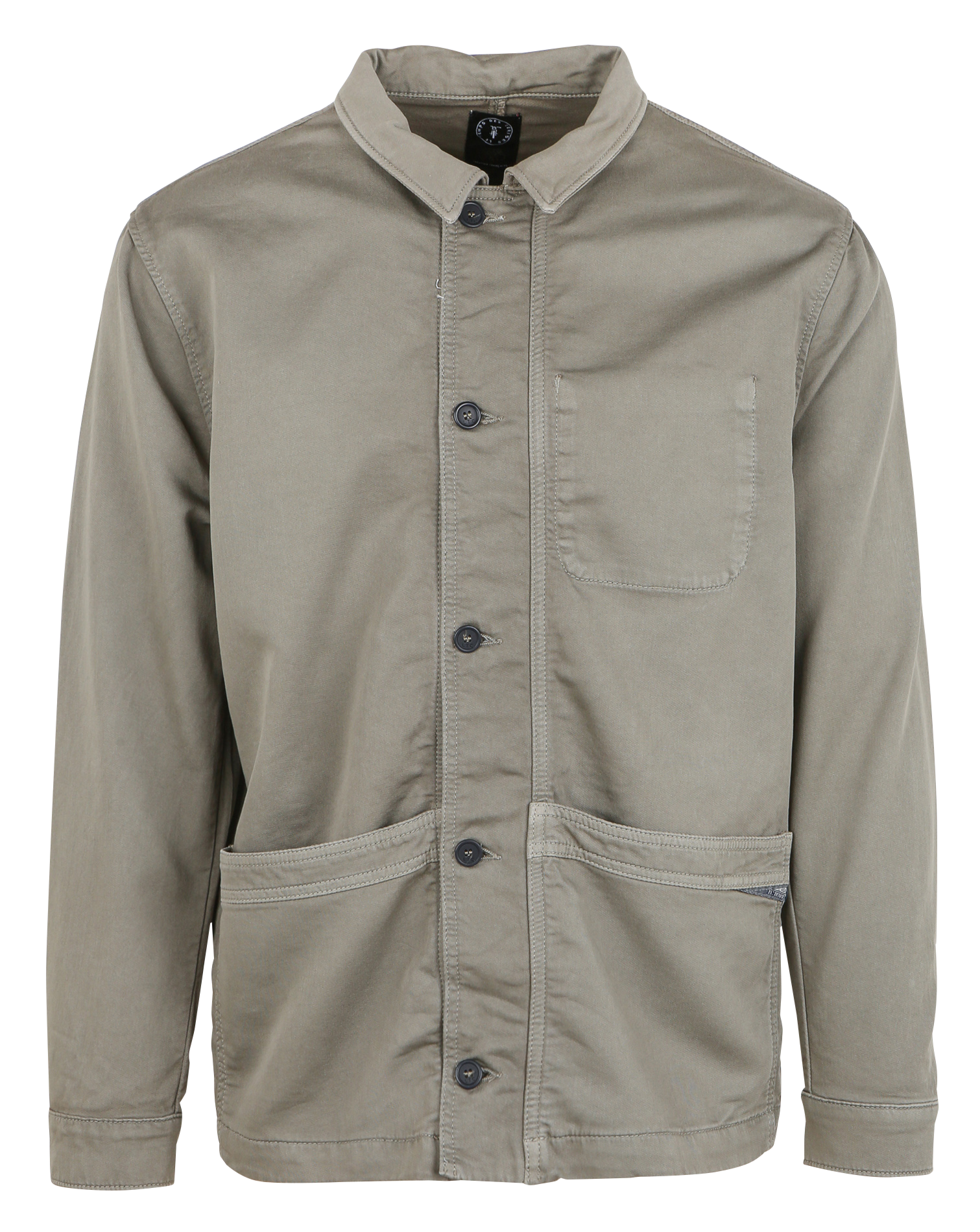 CARVOS - Veste droite en coton mélangé | Vert