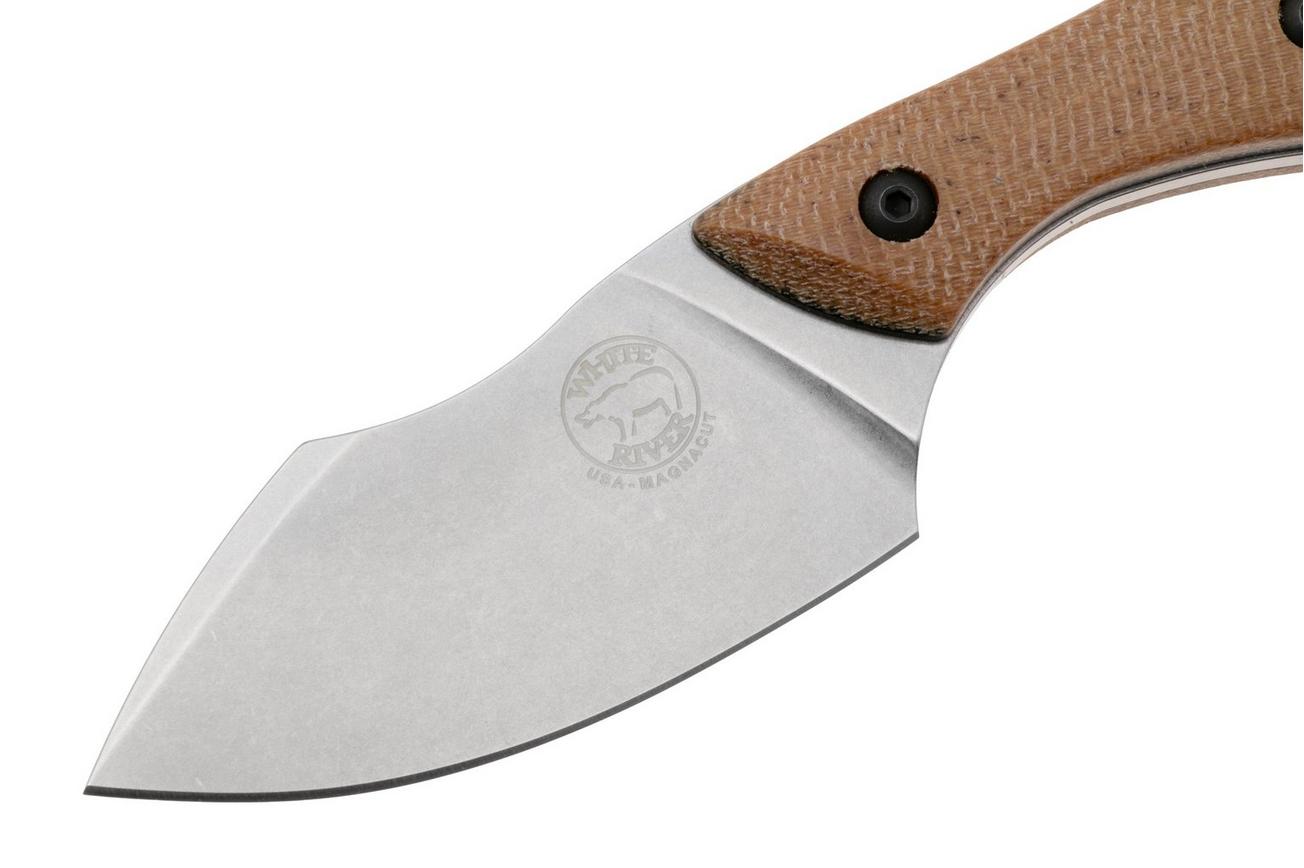 White River Knives Apex WRSS-APX-MNB Stonewashed Magnacut, Natural Canvas Micarta, jachtmes, Smith and Sons design