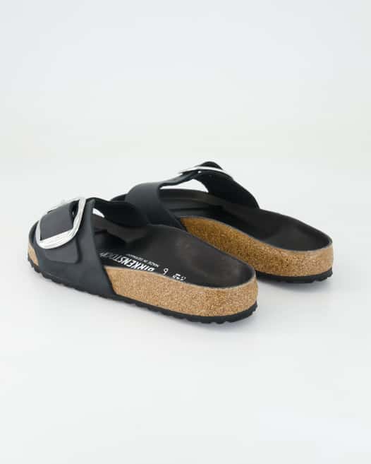 Birkenstock Madrid Big Buckle Pantoletten in Schwarz